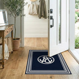 Navy JC Monogram Area Rug