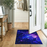 ODIKA Washable Galaxy Area Rug, Outer Space Stars Nebula Blue & Purple Non-Slip Low Pile Rug