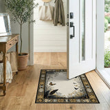 Butterfly Forest Rug with Gold Tribal Border