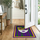 Masquerade Mask Purple Green Gold Area Rug