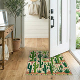 Southwestern Desert Cactus Garden Rug