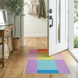 Geometric Modern Vibrant Multi-Color Geometric Block Area Rug