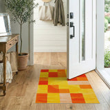 Vibrant Geometric Orange Yellow Area Rug