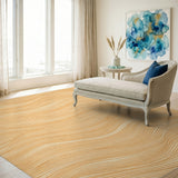 Orange Wavy Wave Area Rug
