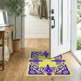Purple Ornate Border Persian Area Rug