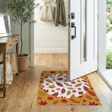 Orange Fall Leaves Pattern Area Rug