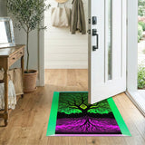 Fractal Tree of Life Area Rug - Neon Green Pink