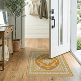 Orange Elegant Orange Persian Medallion Area Rug