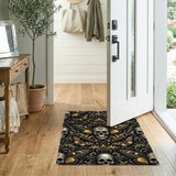 Gold Skull Butterfly Vintage Area Rug