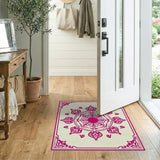 Traditional Persian Pink Pink Mandala Persian Area Rug