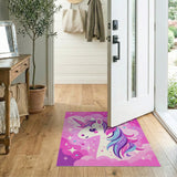 Pink Magical Pink Unicorn Kids Area Rug