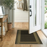 Gold Cross Motif Black Persian Area Rug