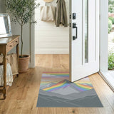 Multi-color and Patterns Rainbow Mountain Geometric Area Rug