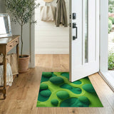 Vibrant Green Fuzzy Sphere Wave Rug