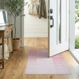 Pink Ombre Vertical Stripe Area Rug