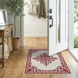 Red Ornate Floral Medallion Persian Rug