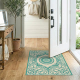 Blue and Teal Medallion Teal Medallion Persian Area Rug