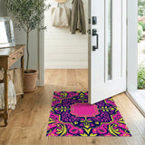 Vibrant Pink Navy Persian Medallion Area Rug