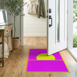 Vibrant Purple Sun Horizon Geometric Rug