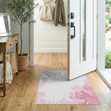 Ethereal Grey Blush Abstract Area Rug