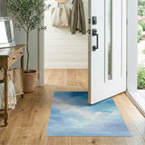 Dreamy Blue Watercolor Clouds Area Rug