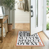 Black White Alphabet ABC Kids Area Rug