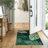 Emerald Monstera Leaf Green Area Rug
