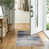 Grey Distressed Grey Abstract Area Rug