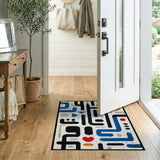 Abstract Geometric Maze Area Rug - Multi-Color