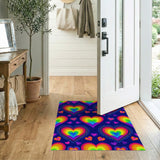 Rainbow Hearts Multi-Color Area Rug