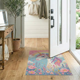 ODIKA Magic Unicorn & Rainbow Washable Kids Rug - Low Pile Non-Slip Nursery Decor
