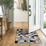 Bold Geometric Abstract Area Rug Multi-Color