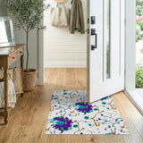 Whimsical Purple Teal Abstract Area Rug