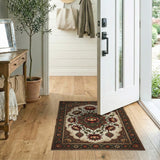 Ornate Red Lotus Persian Area Rug