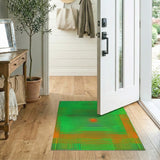 Vibrant Green Geometric Sun Tunnel Rug
