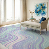 Pastel Swirl Abstract Area Rug