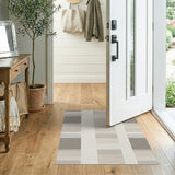 Beige Grey Striped Textured Area Rug