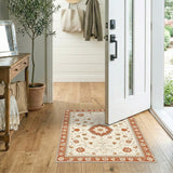 Red Floral Medallion Traditional Area Rug