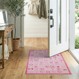 Pink ABC Alphabet Kids Rug with Strawberries