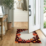 Vibrant Polka Dot Bubble Frame Area Rug