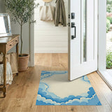 Dreamy Layered Blue Clouds Area Rug