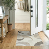 Abstract Beige Swirl Area Rug