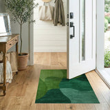 Green Lush Green Organic Abstract Area Rug