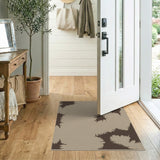 Beige Abstract Brown Splatter Area Rug