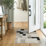 Modern Geometric Black Grey Area Rug
