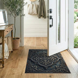 Ornate Distressed Grey Vintage Area Rug