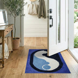 Oval Blue Yin-Yang Area Rug