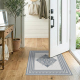 Grey Elegant Grey Persian Medallion Area Rug