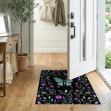 Teal Butterfly Pink Daisy Floral Area Rug
