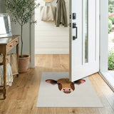 Fluffy Brown Highland Cow Head Area Rug